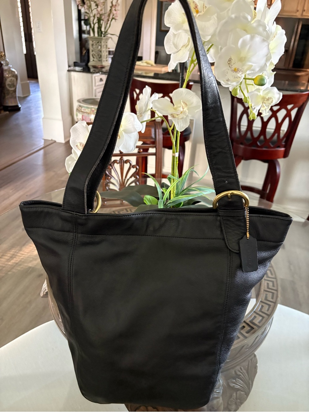 🖤🖤VINTAGE COACH SOHO EXTRA LARGE BLACK LEATHER SHOULDER/TOTE BAG!🖤🖤4082